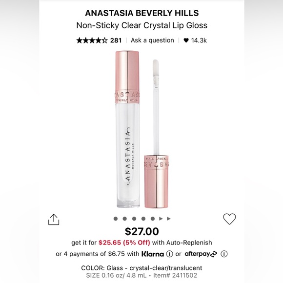 Anastasia Beverly Hills Crystal Lip Gloss 3.1ml - Picture 2 of 2